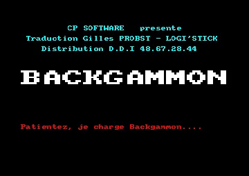 Backgammon (G) (1988) [PC Amstrad International] screen shot title